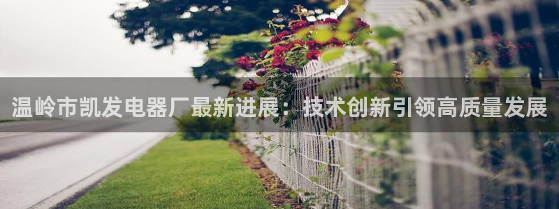 门徒娱乐免费注册：温岭市凯发电器厂最新进展：技术创新引领高质量发展