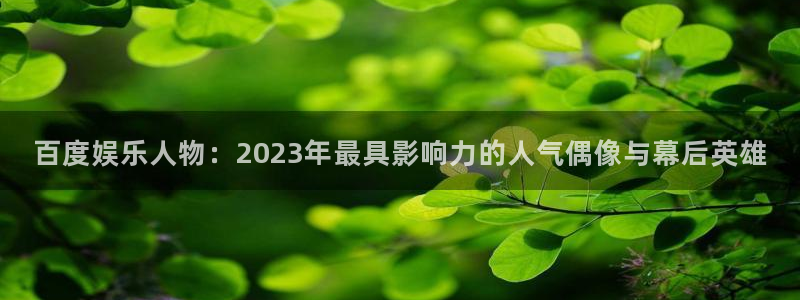 门徒娱乐加拿大下载：百度娱乐人物：2023年最具影响力的人气偶像与幕后英雄